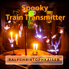 Spooky Train Transmitter de Ralf Christoph Kaiser, nueva pieza de Halloween para orquesta de banda de música, partitura completa, partitura principal de orquesta completa y partes en sol menor, wav y mp3, y portada, midi y pistas de audio individualmente